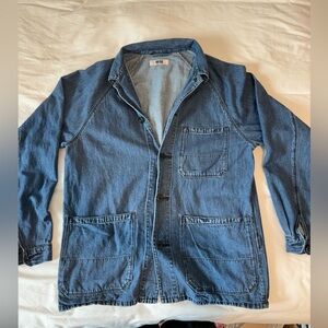 Uniqlo Dark Denim Chambray Button Up Shirt